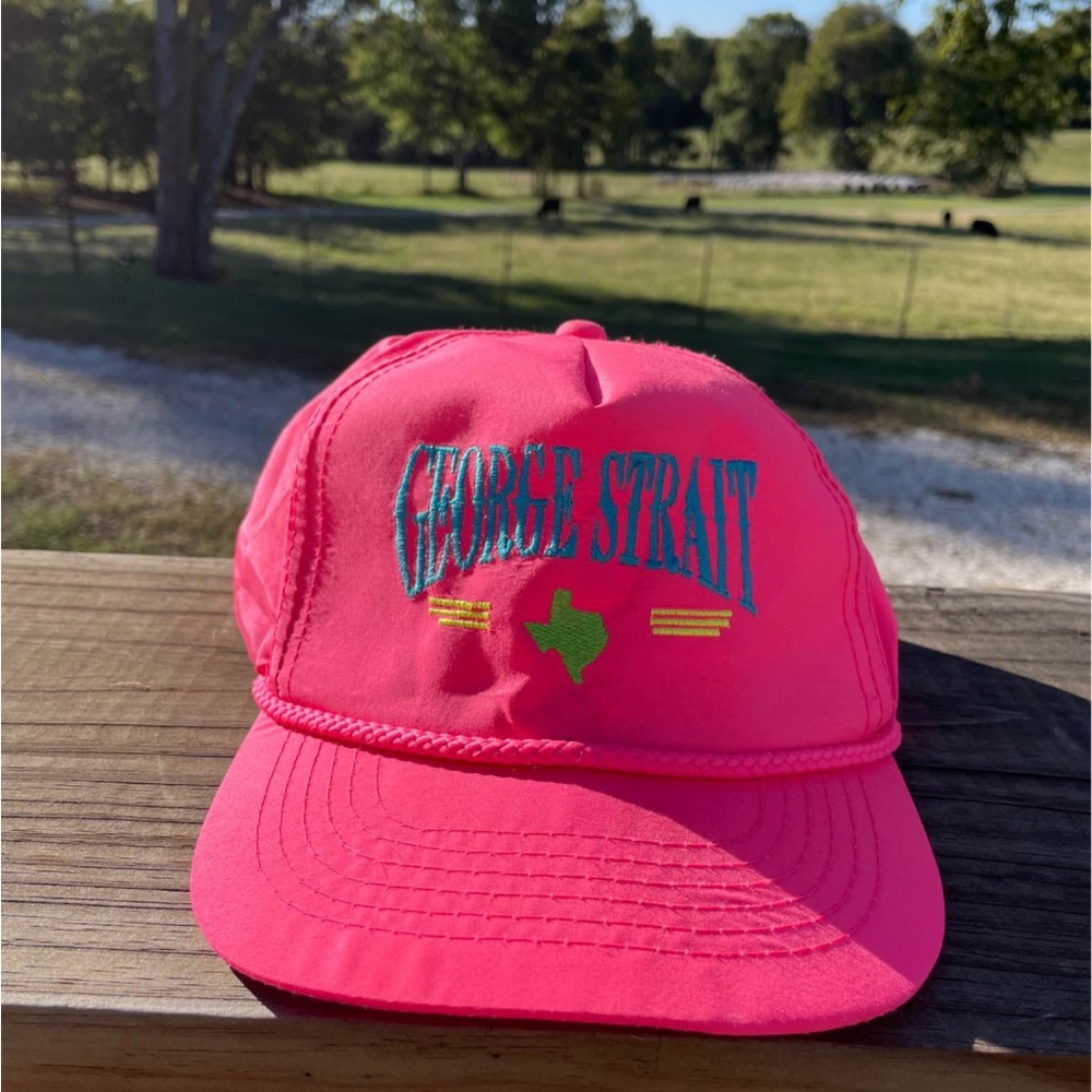 Vintage Retro Original Pink George Strait Cap